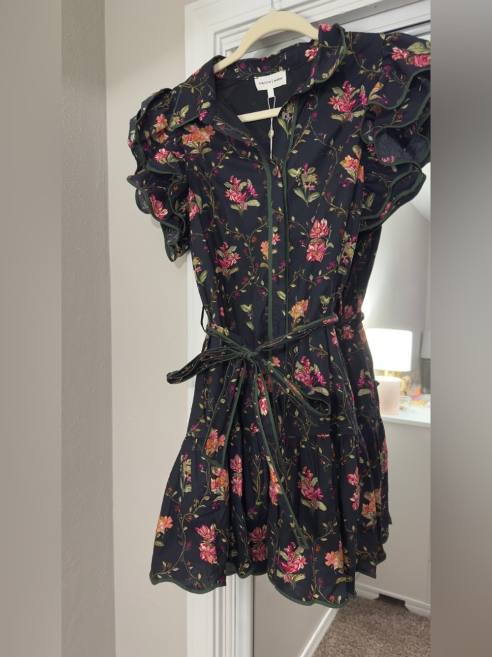 Entro Medium Black Floral Dress! NWT!